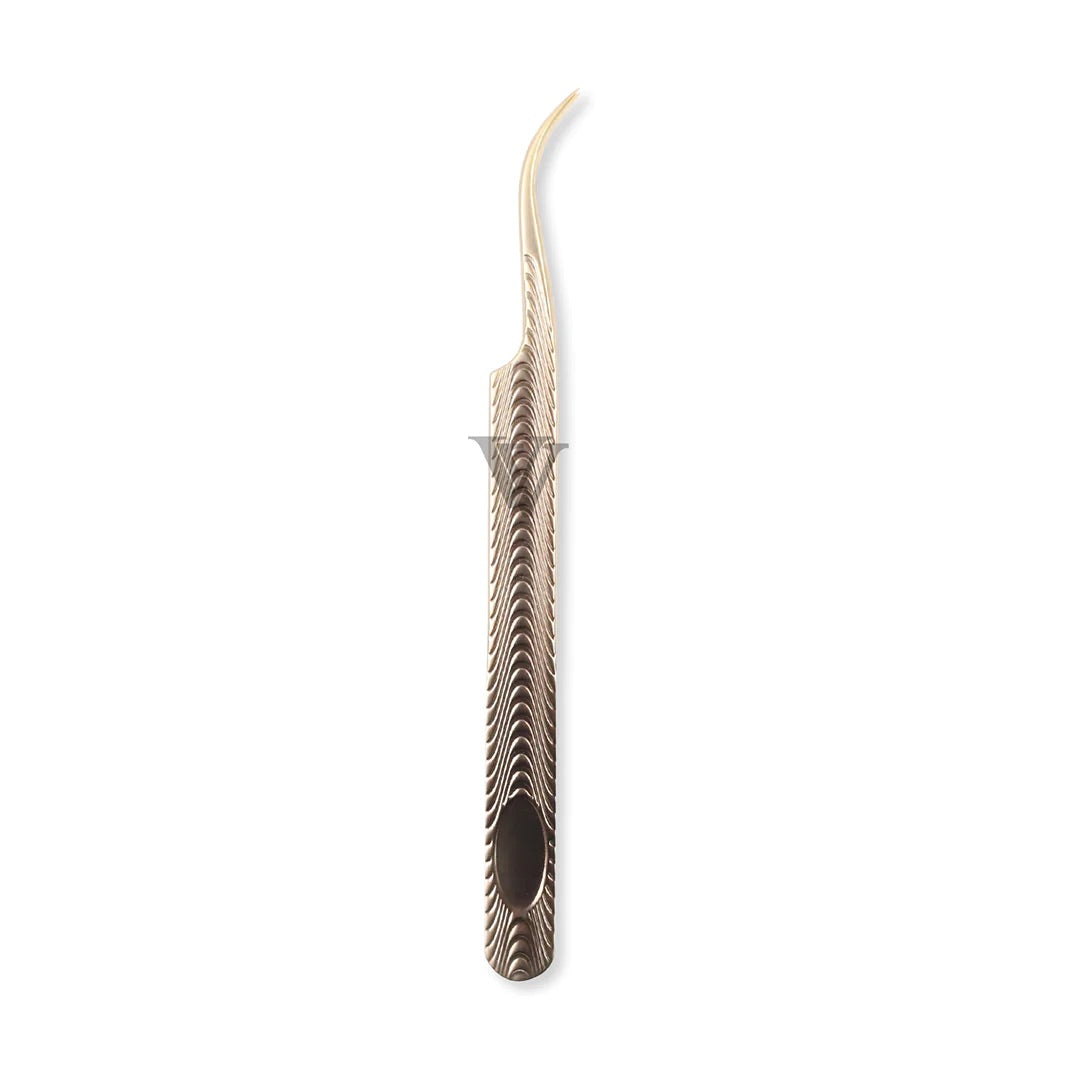 VF-06 Champagne Gold Curved Tip Lash Tweezers